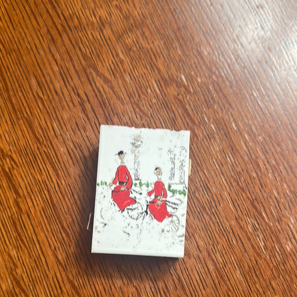 Vintage White and Red Decorative Box
